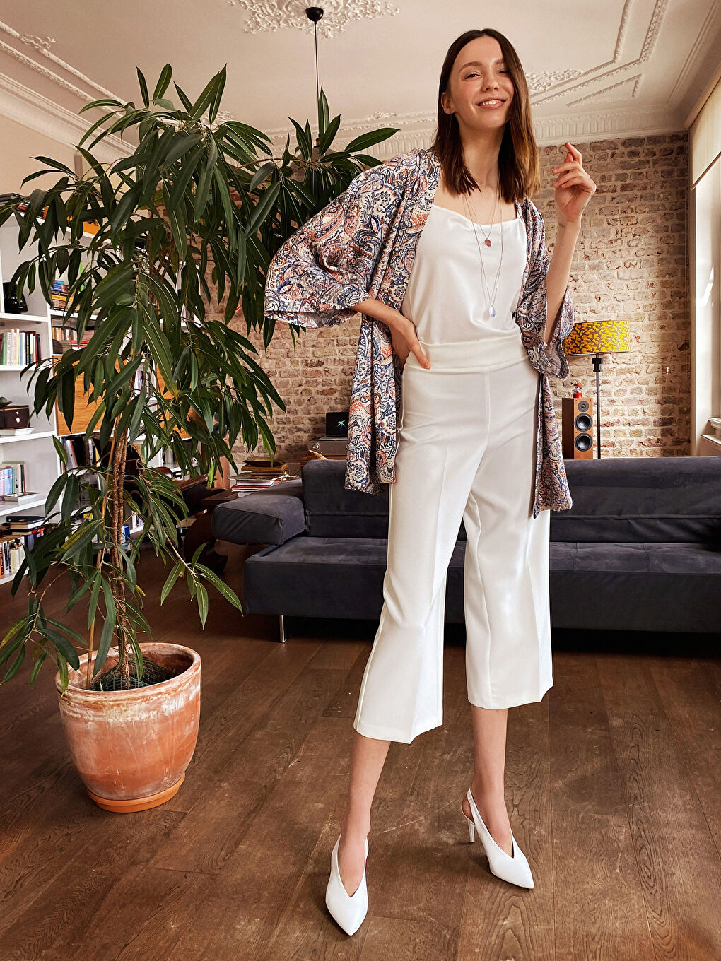 رقبة على شكل حرف U قطن ممشط للسيدات حمالات مرنة سينجلت-3