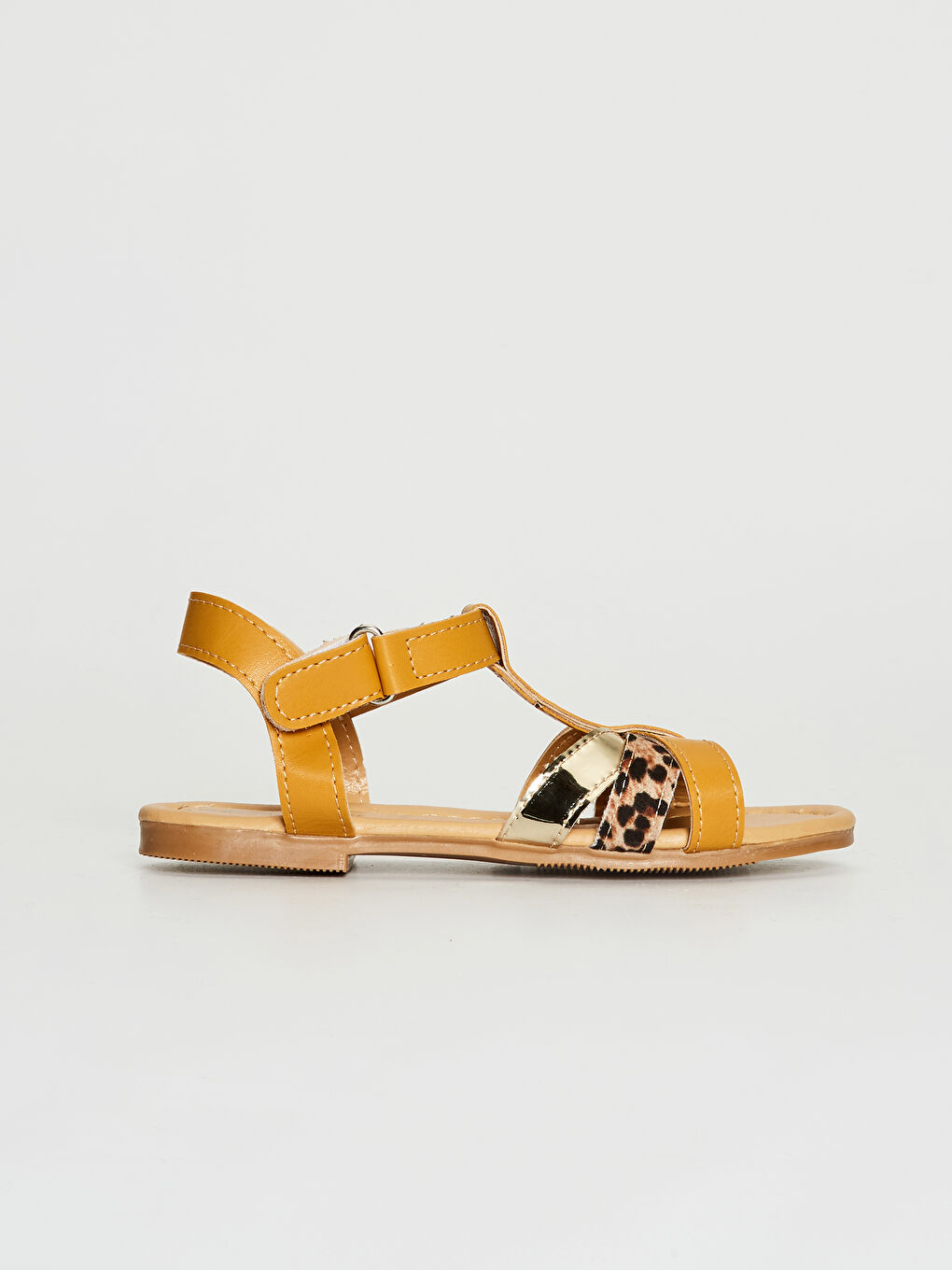 Bej Kız Çocuk T Bant Şık Sandalet-1