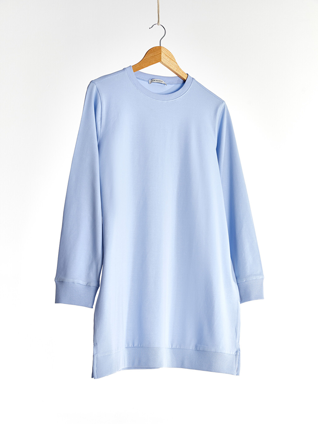 Crew Neck Standard Fit Long Sleeve Combed Cotton Women's Plain Loose Sweatshirt