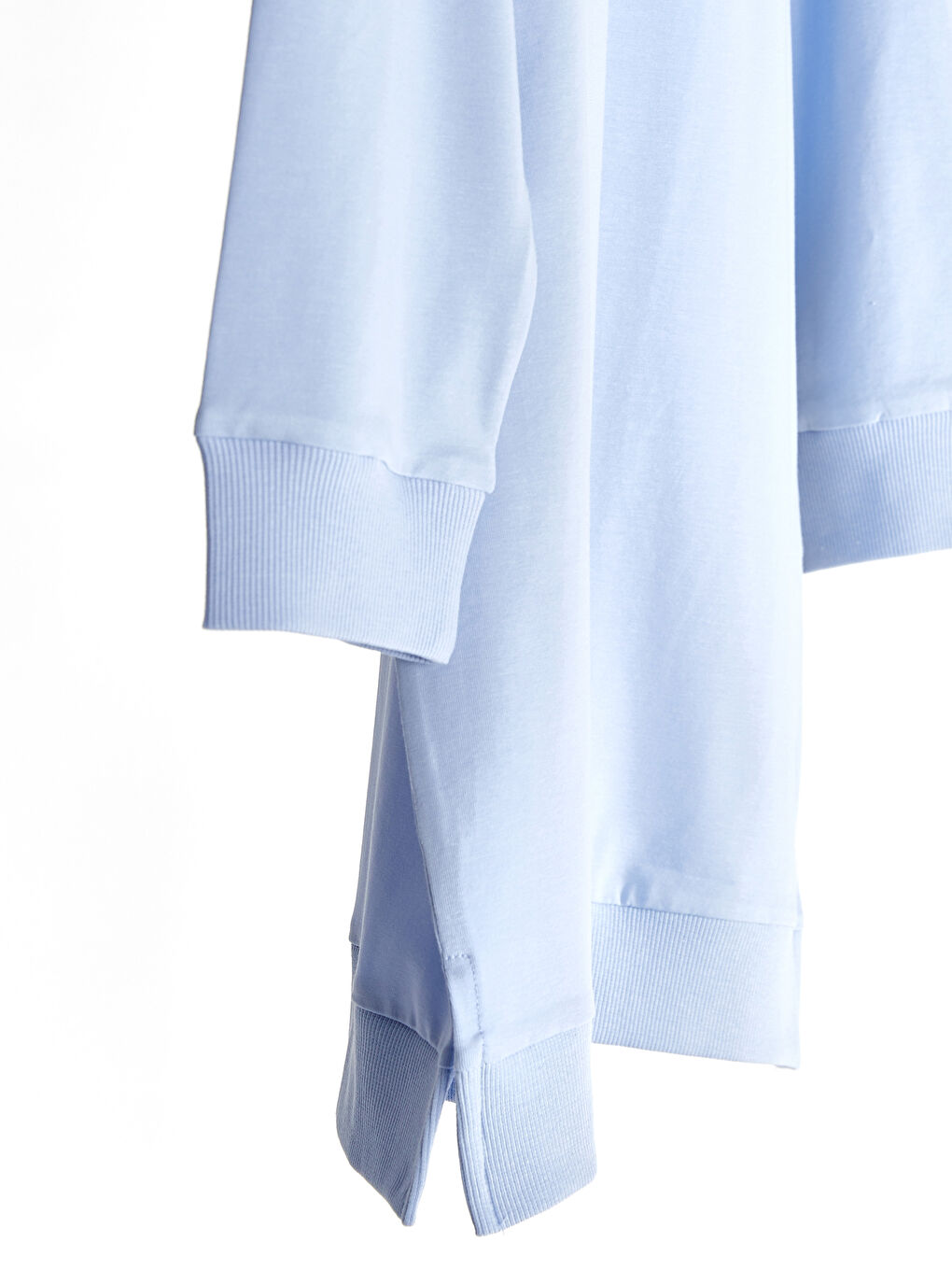 Crew Neck Standard Fit Long Sleeve Combed Cotton Women's Plain Loose Sweatshirt-2