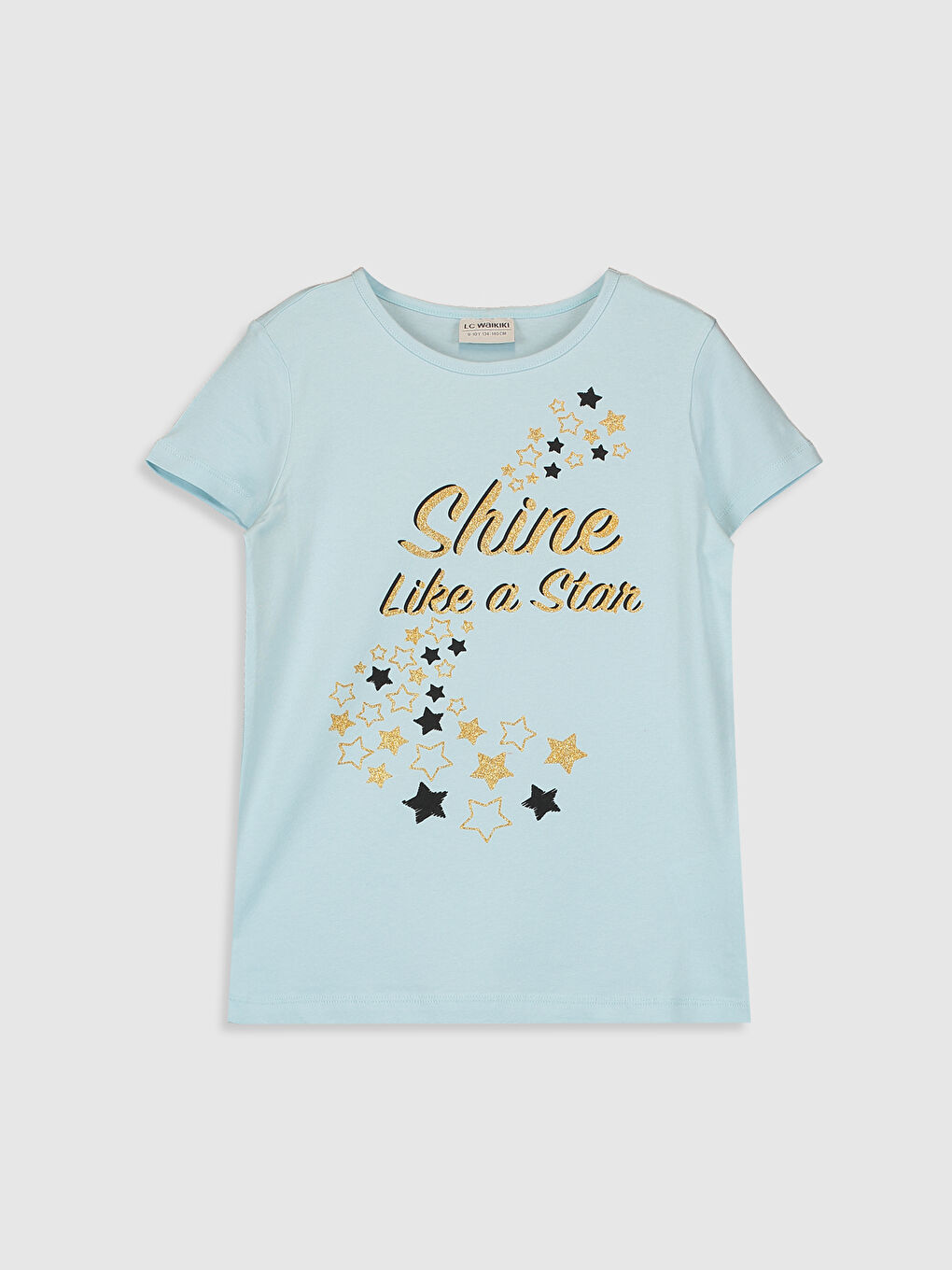 Mavi Bisiklet Yaka Kısa Kollu Kız Çocuk Tişört