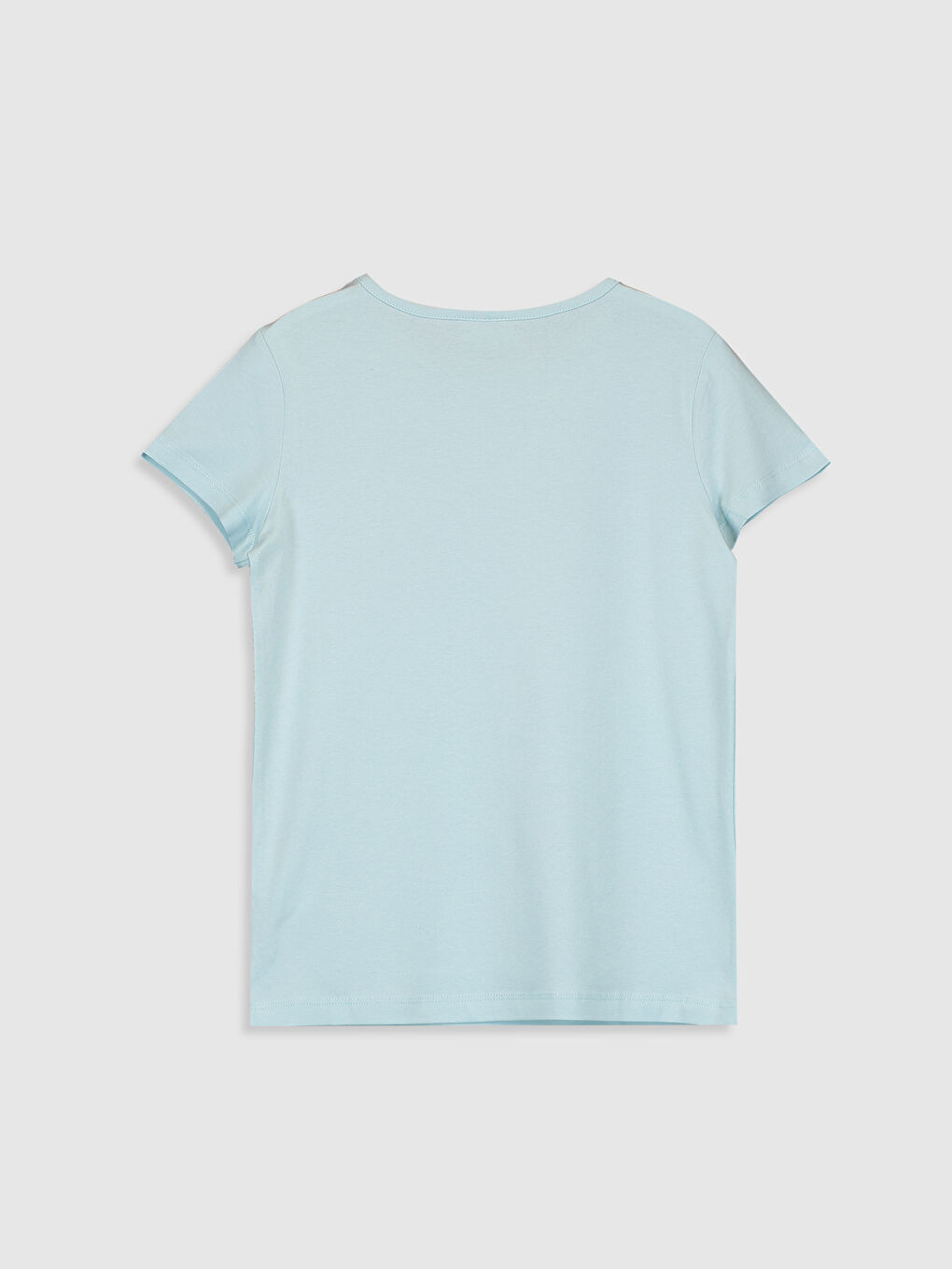 Mavi Bisiklet Yaka Kısa Kollu Kız Çocuk Tişört-1