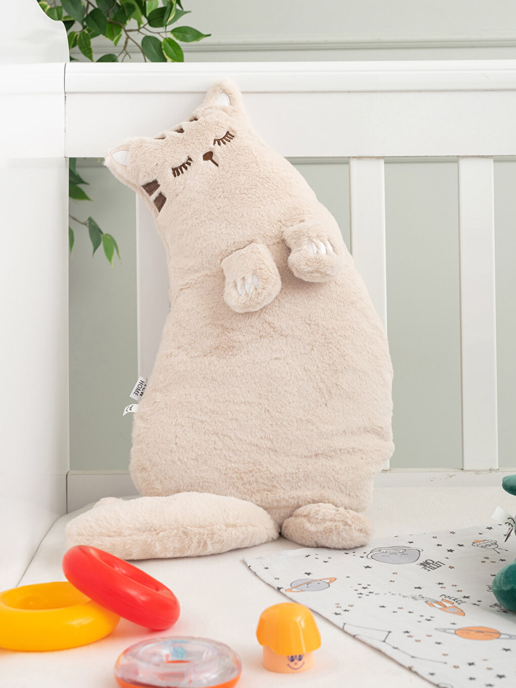 Plush Cat Throw Pillow