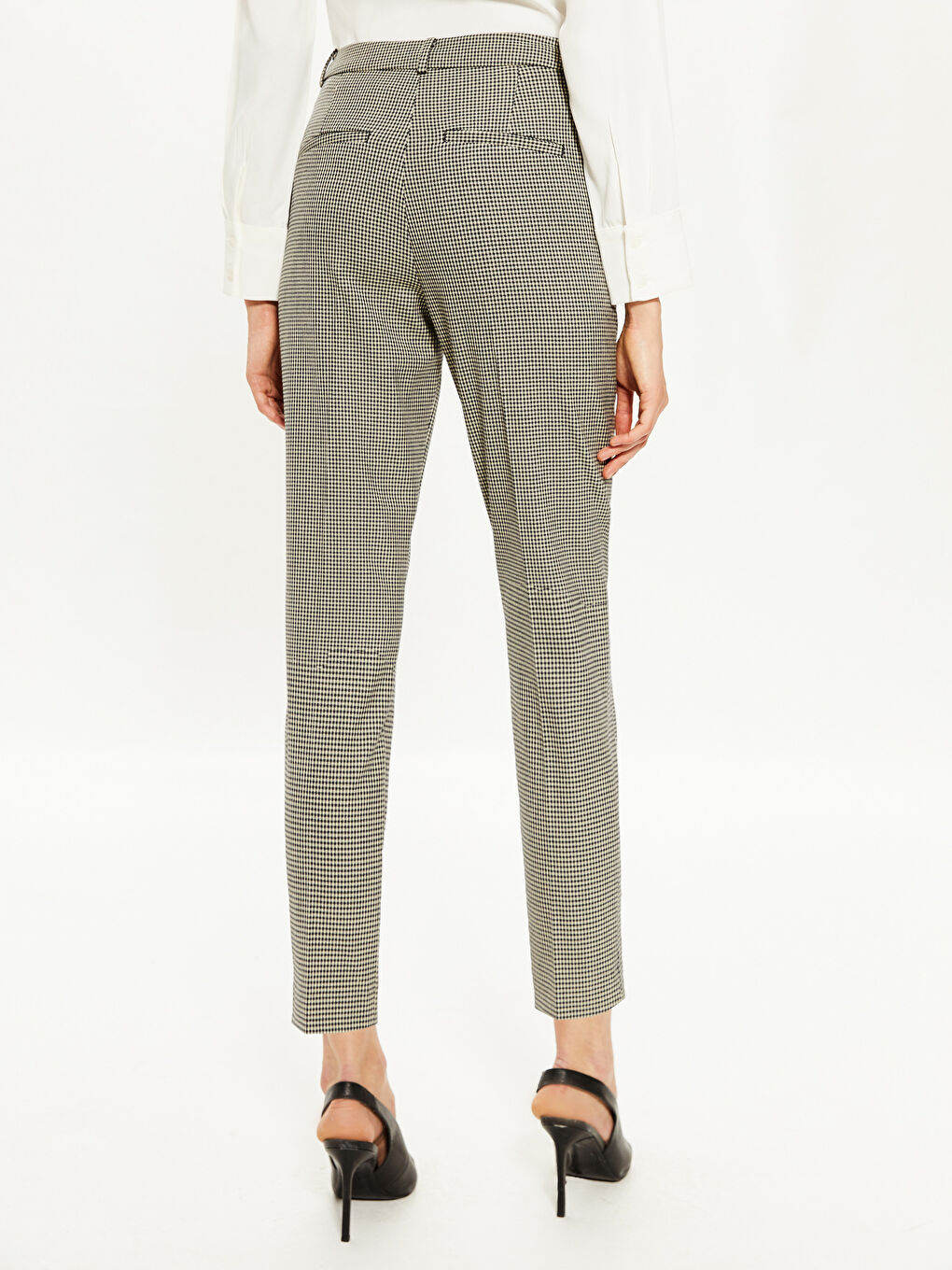 Siyah Dar Fit Gabardin Kadın Pantolon-2