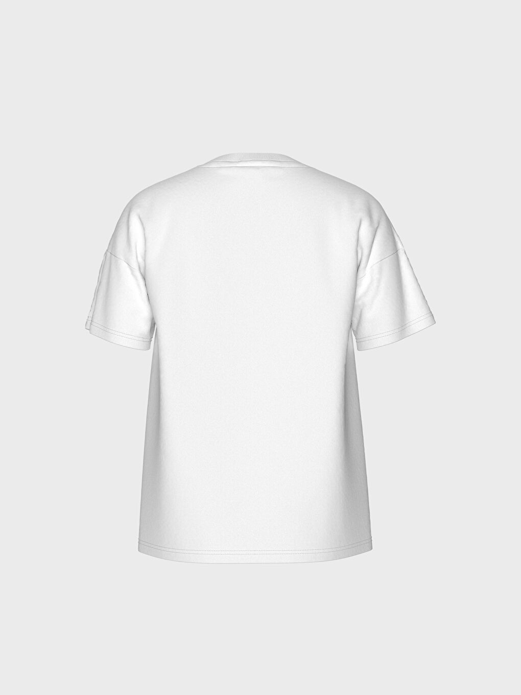 Beyaz Bisiklet Yaka Kısa Kollu Erkek Çocuk Tişört-3