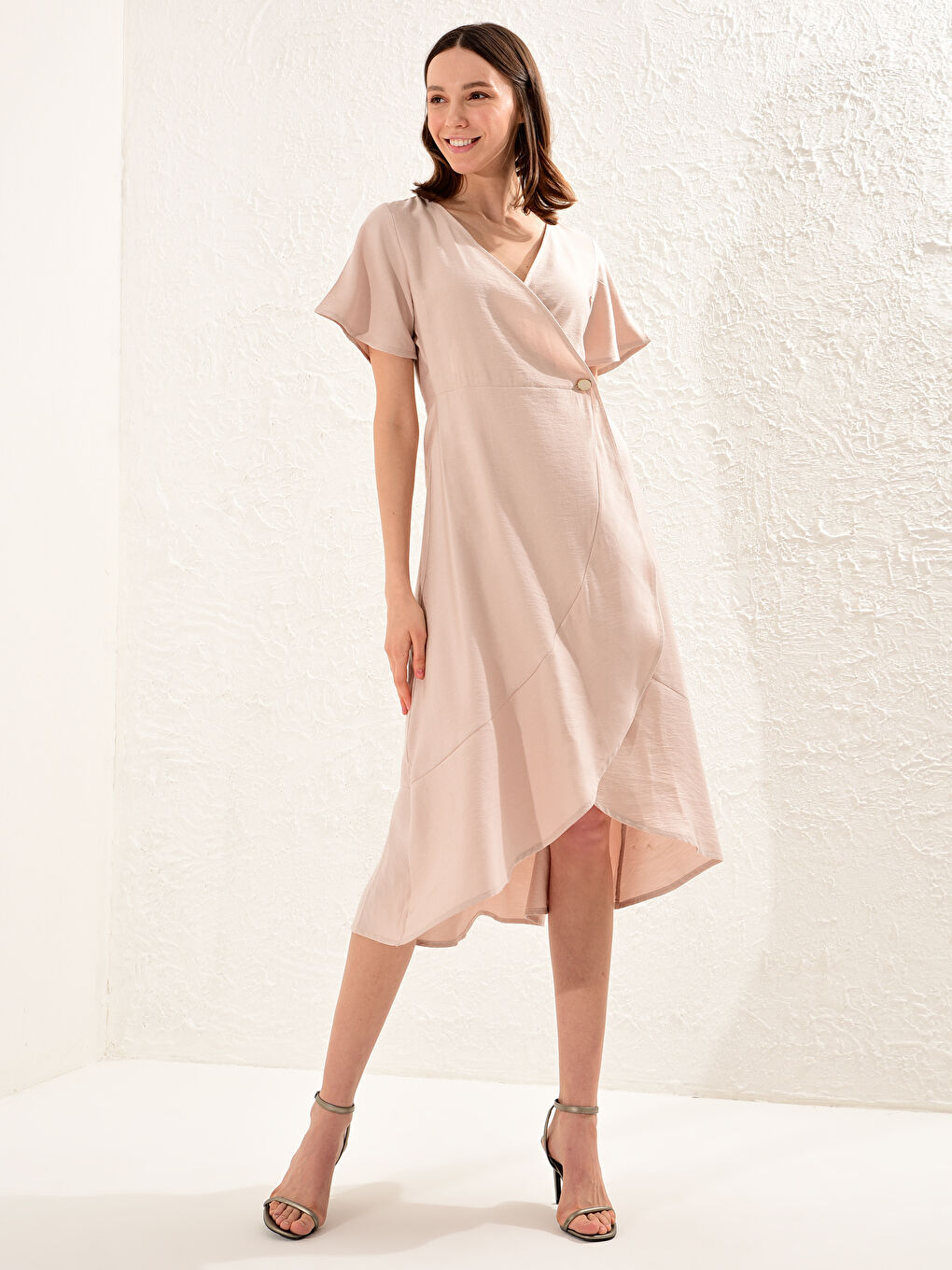 Двубортное асимметричное платье-1