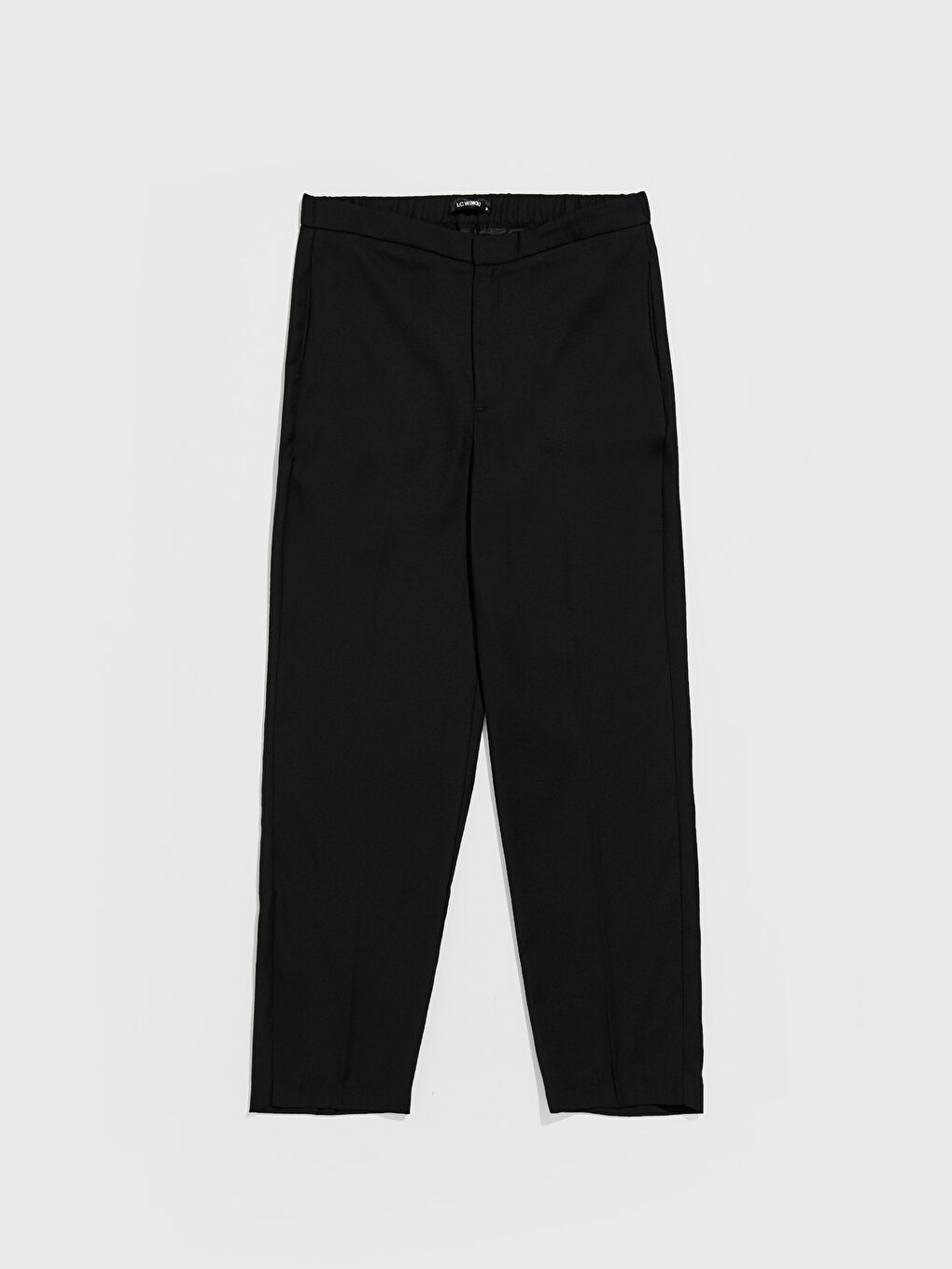 Siyah Standart Fit Krep Kadın Pantolon