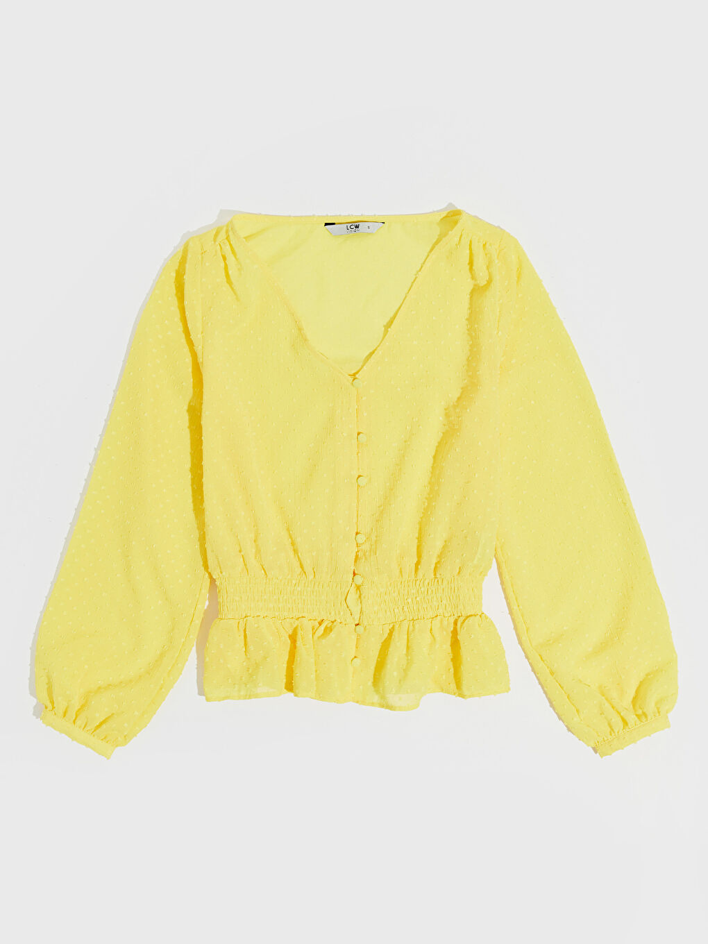 Blouse pour Femmes en Popeline à Manches Longues avec Encolure en V