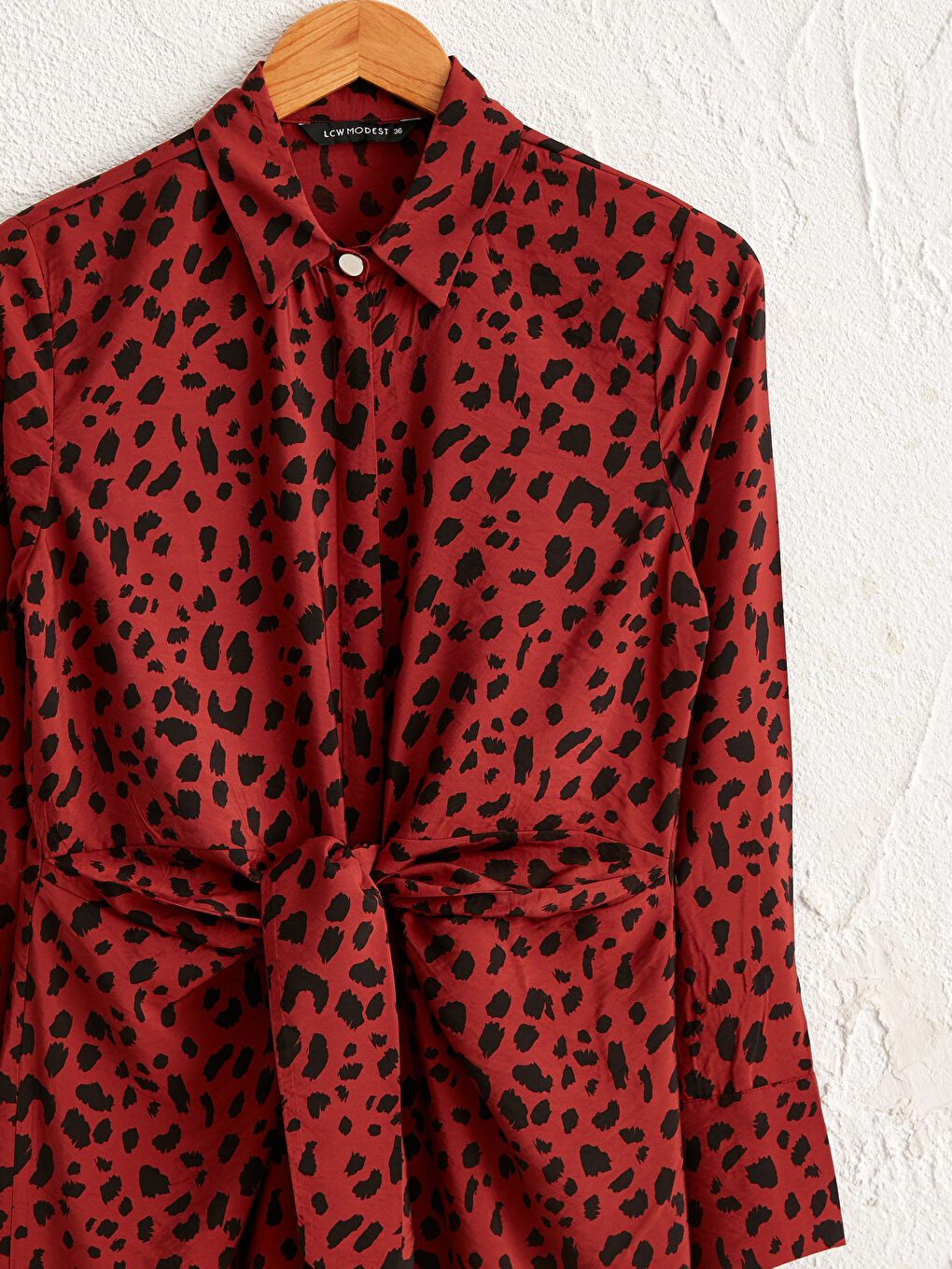 Belted Patterned Viscose Tunic-2