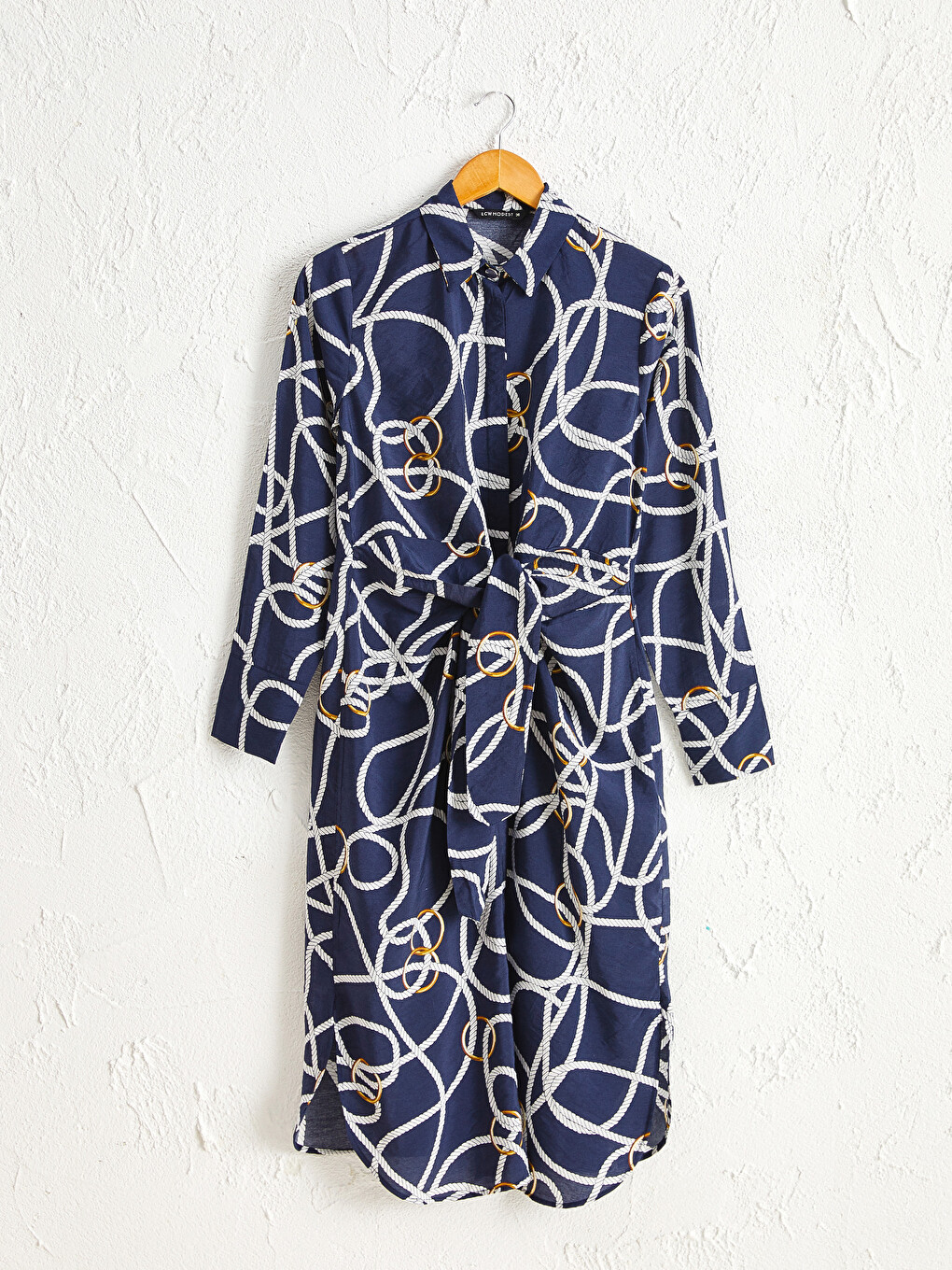 Belted Patterned Viscose Tunic