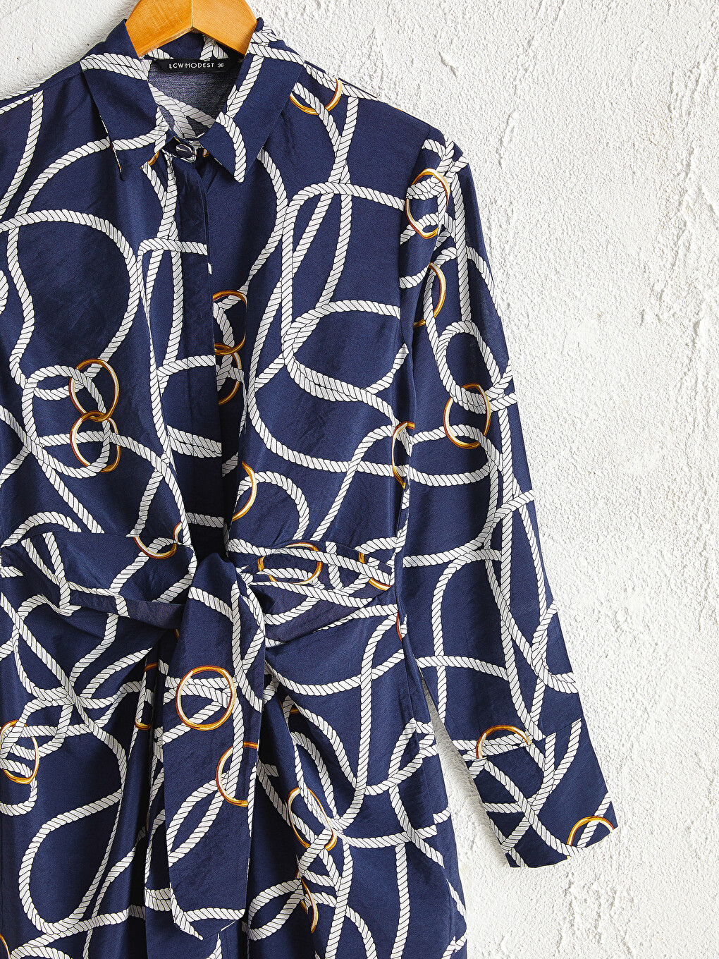 Belted Patterned Viscose Tunic-2