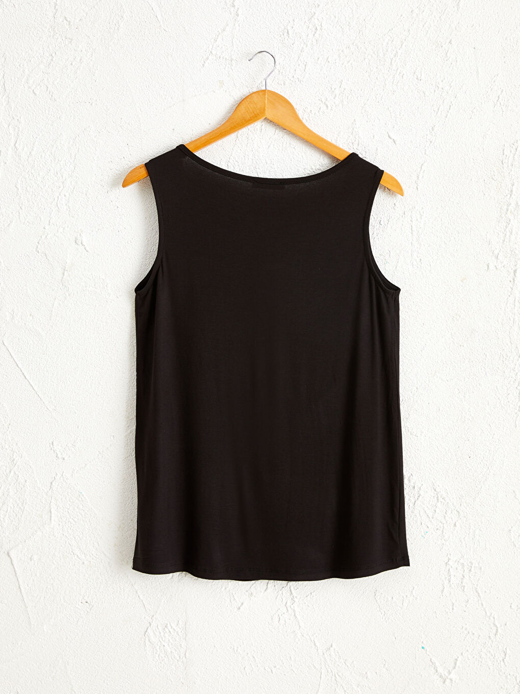 Top majica za Žene sa Okruglim Izrezom, Bez Rukava, od Češljanog Pamuka i Viskoze sa Šarom-1