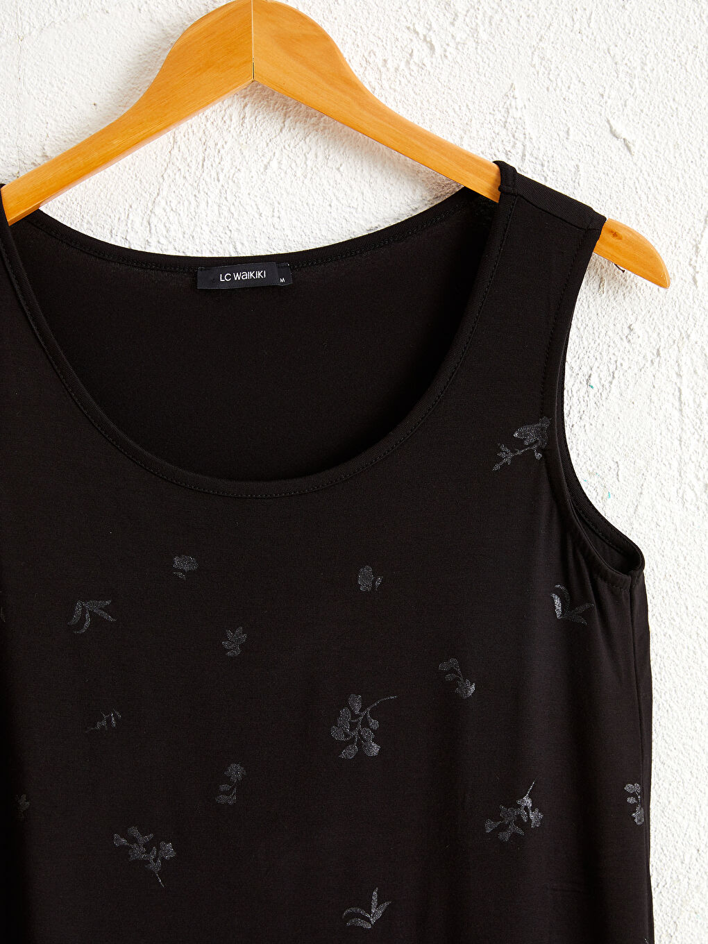 Top majica za Žene sa Okruglim Izrezom, Bez Rukava, od Češljanog Pamuka i Viskoze sa Šarom-2