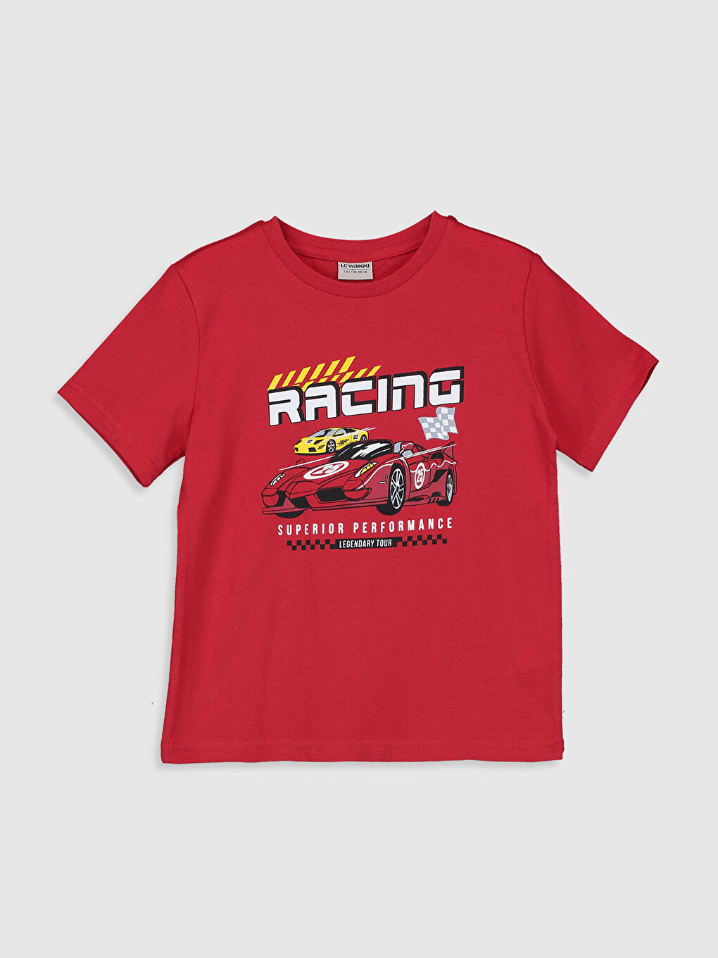 Kırmızı Bisiklet Yaka Kısa Kollu Erkek Çocuk Tişört-2