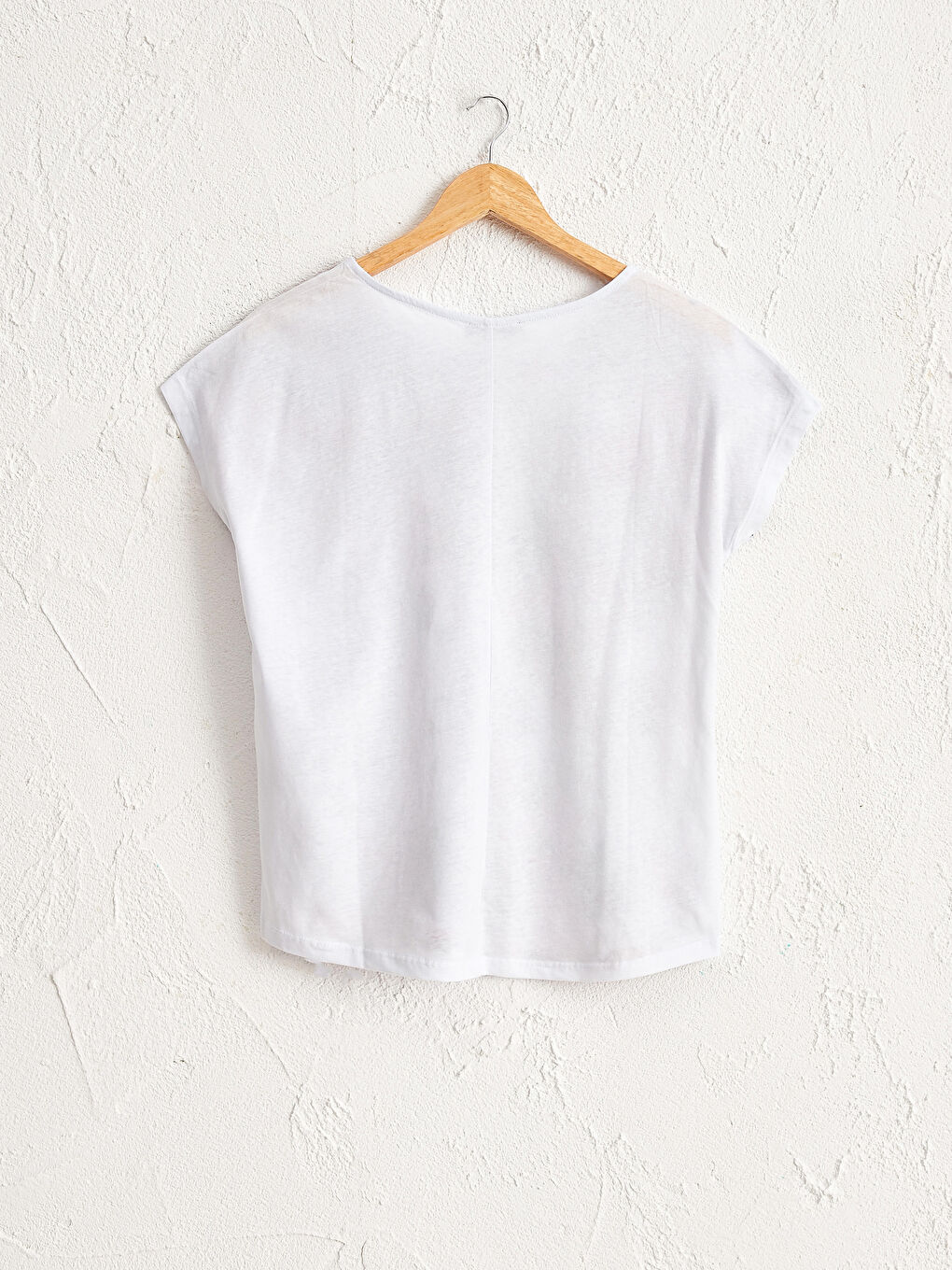 Yeşil Bisiklet Yaka Kısa Kollu Kadın Tişört-2