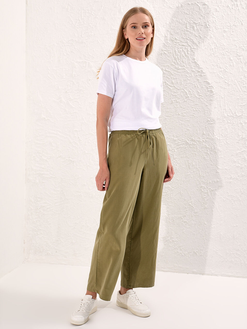Elastic Waist Palazzo Pants-3