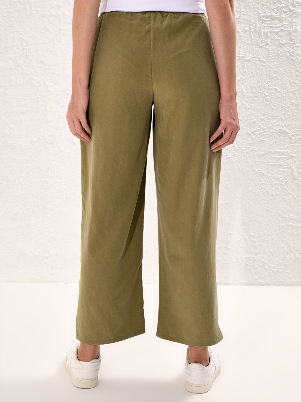 Elastic Waist Palazzo Pants-5