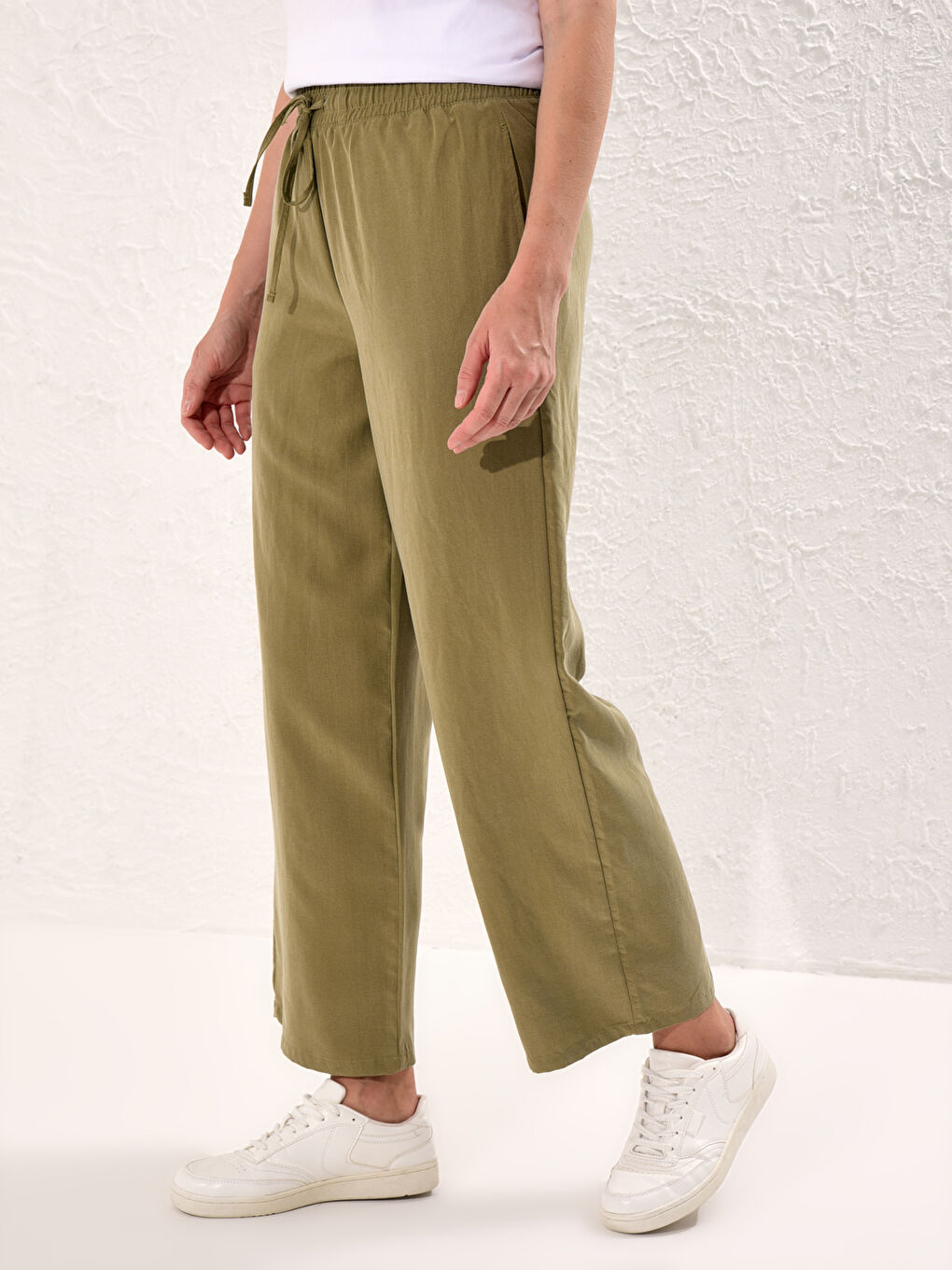 Elastic Waist Palazzo Pants-4