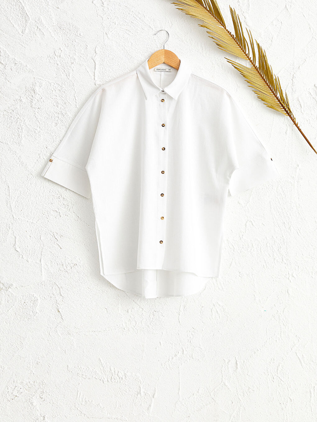 Ekru Uzun Kollu Poplin Kadın Gömlek