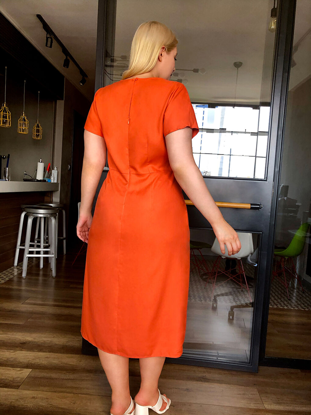 LCW Vision Double Breasted Viscose Dress -0SS998Z8-GVG