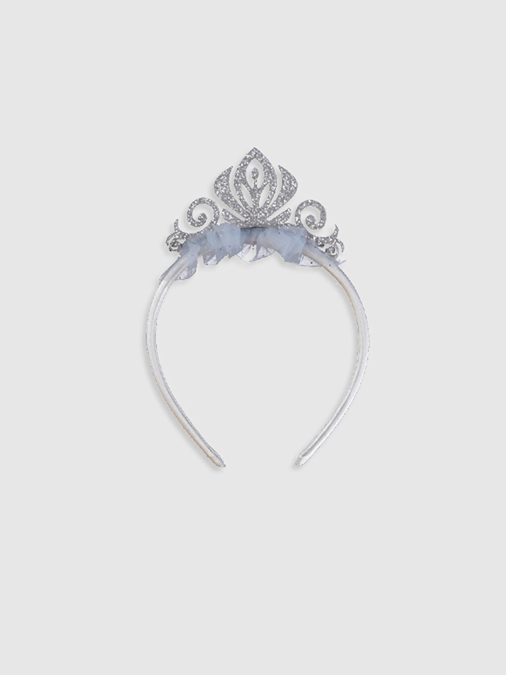 Mavi Bisiklet Yaka Elsa Baskılı Kız Bebek Elbise ve Taç-2