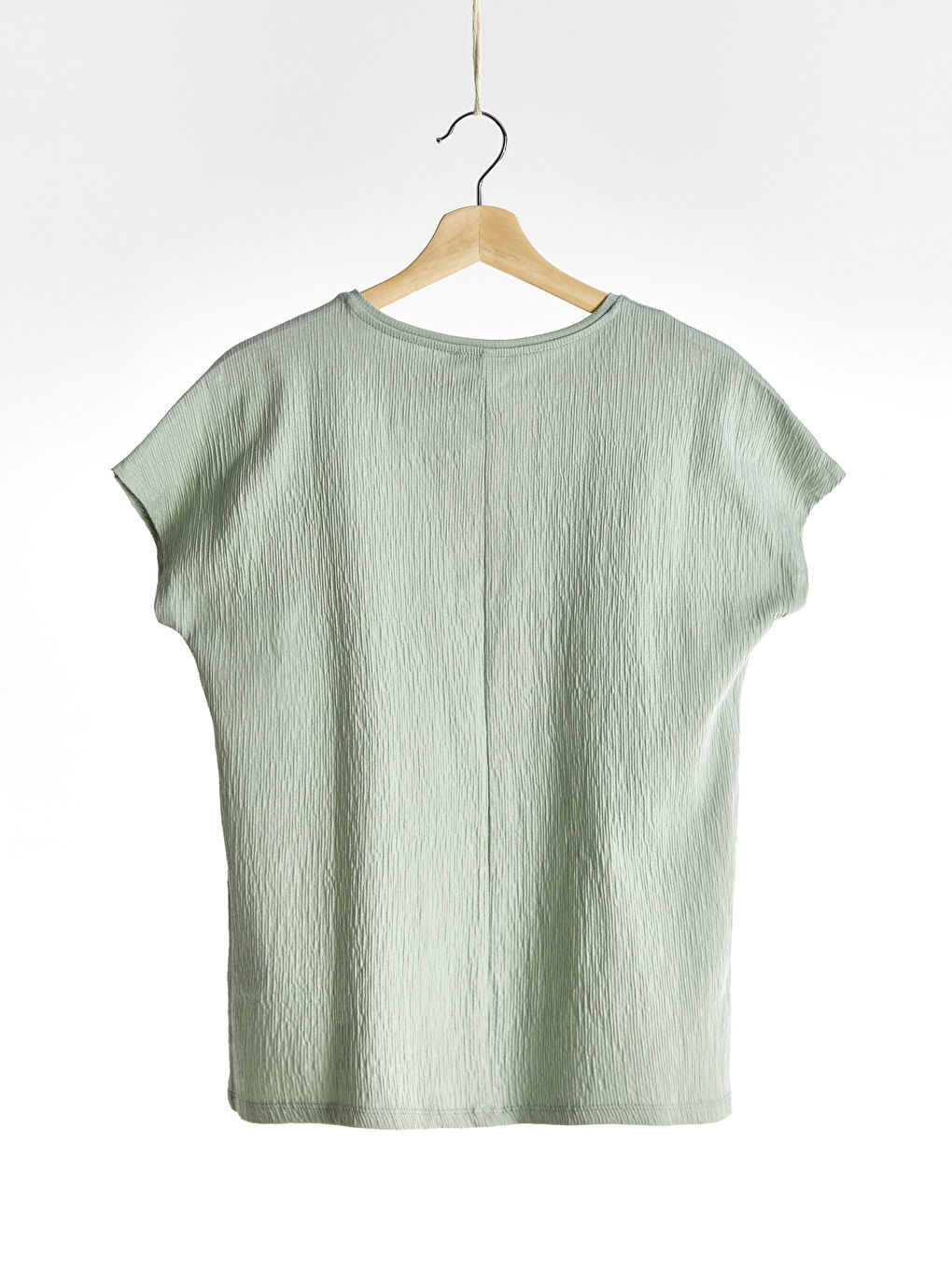 Yeşil İşlemeli Pamuklu Tişört-2