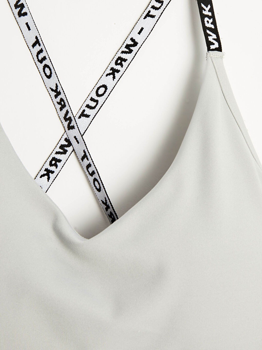 Gri Slogan Baskılı Aktif Spor Kadın Sporcu Yarım Atlet-3