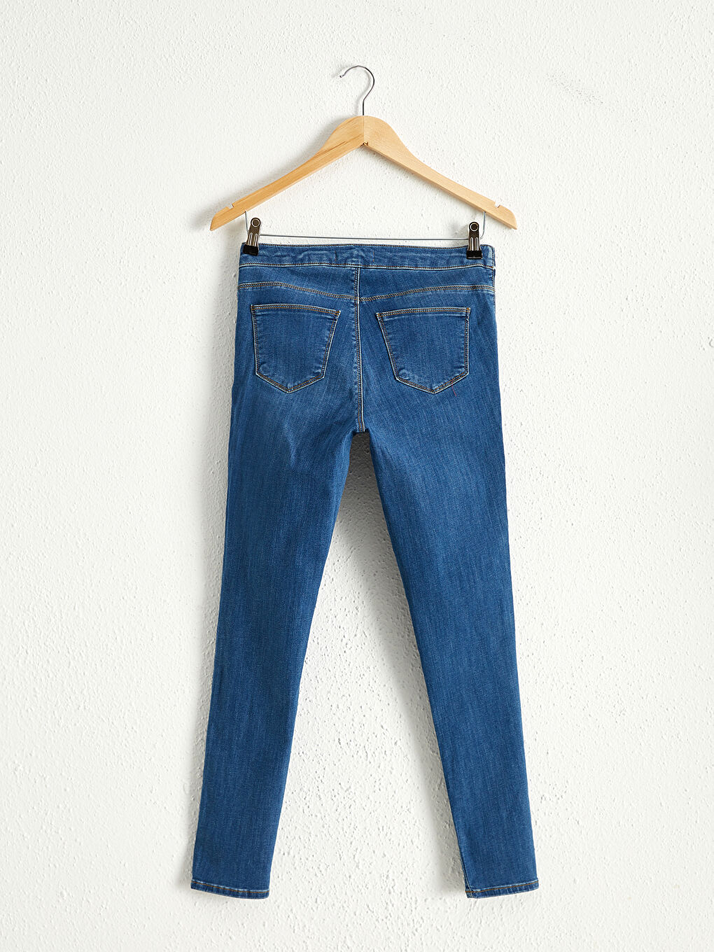 İndigo Beli Lastikli Hamile Jean Pantolon-1