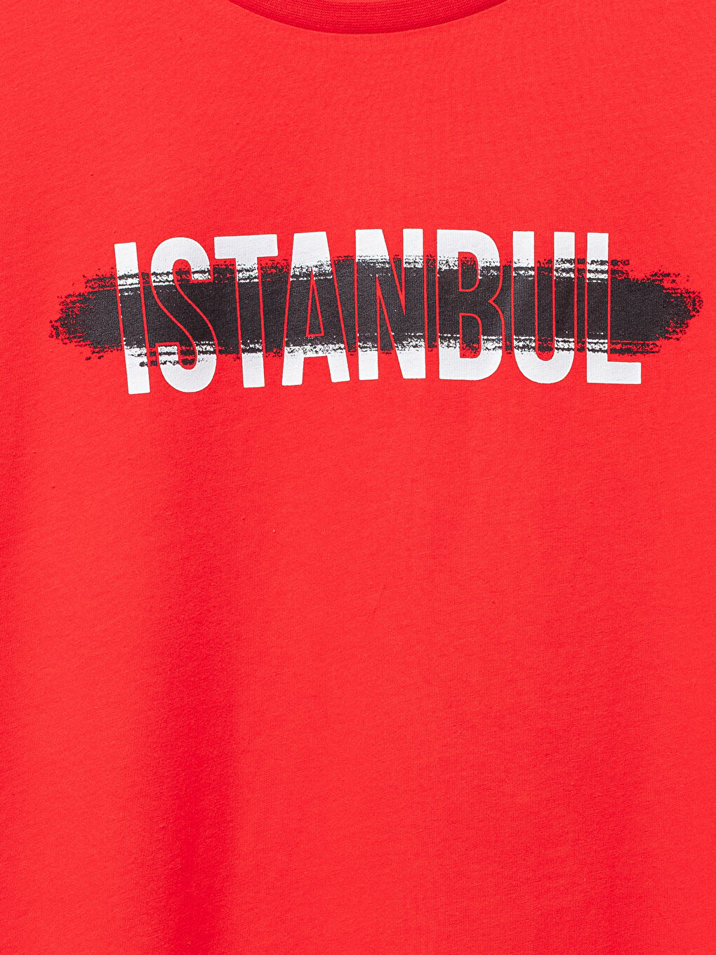 Kırmızı İstanbul Baskılı Tişört Baba Oğul Kombini-2