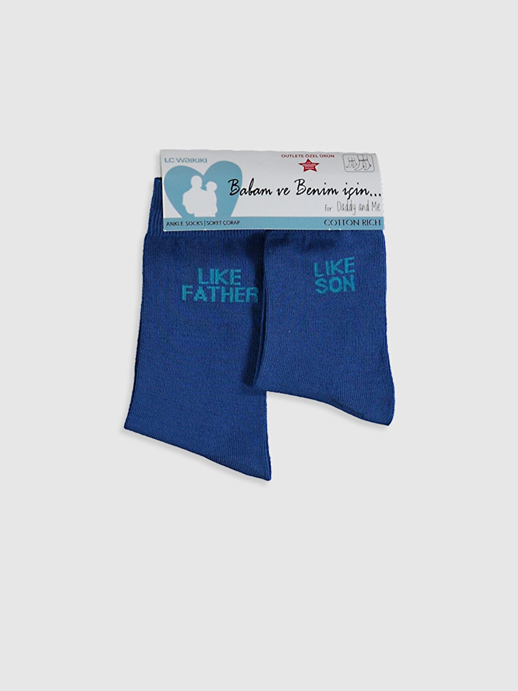 Mavi Baba Oğul Soket Çorap 2'li