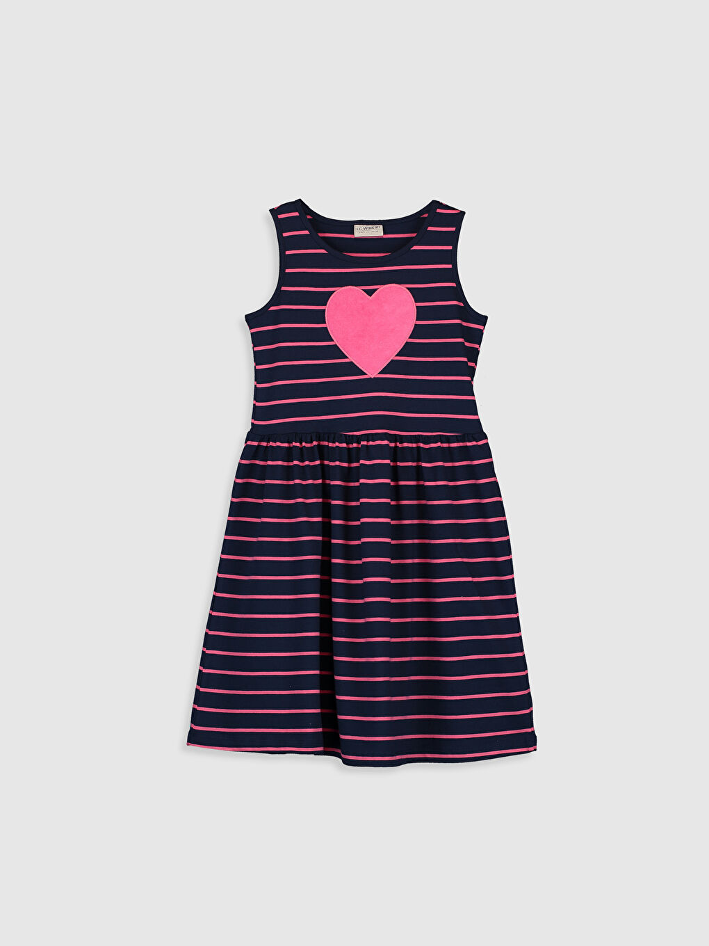 Pembe Çizgili Elbise