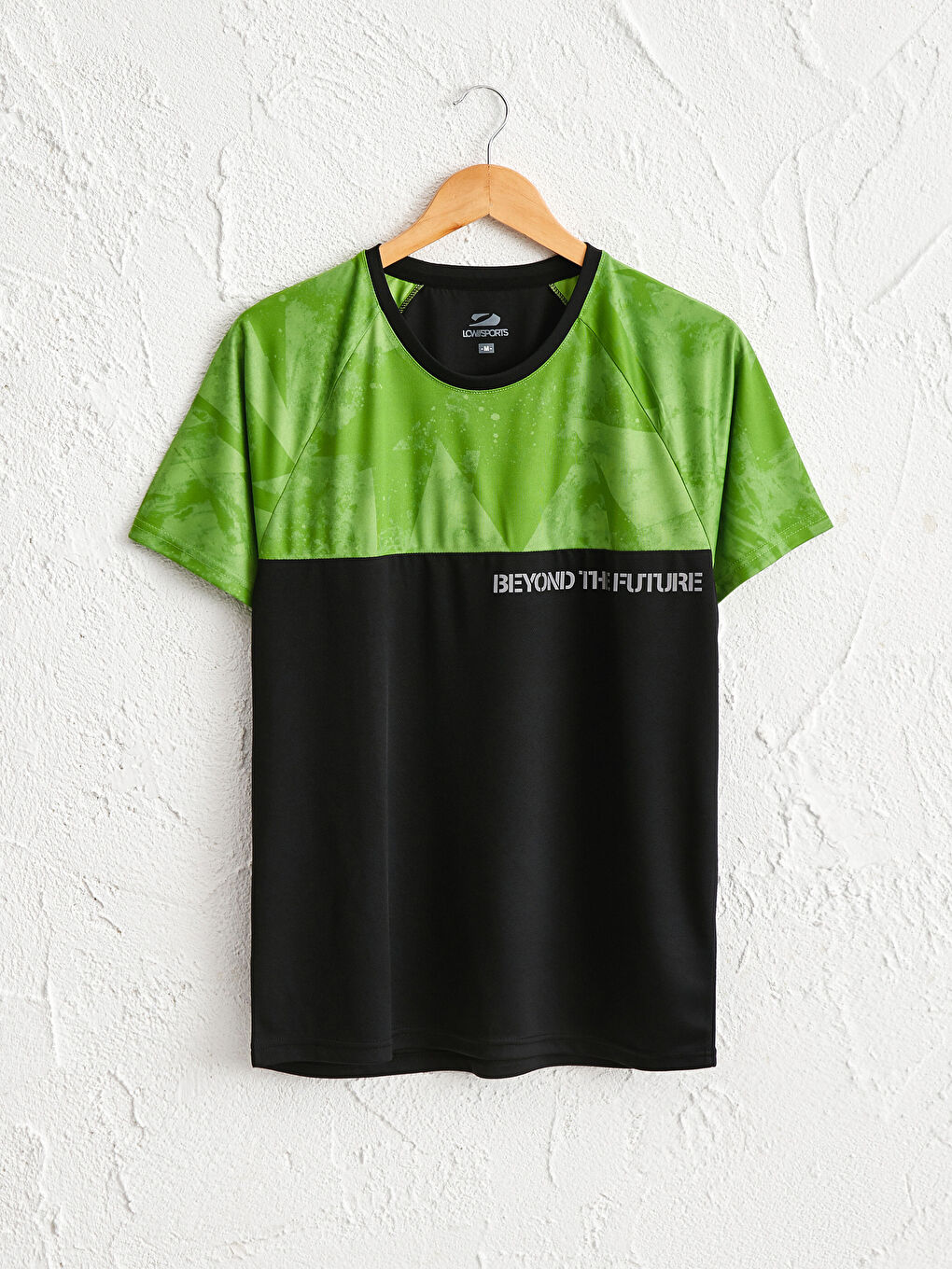 Siyah Standart Kalıp Bisiklet Yaka Aktif Spor Tişört