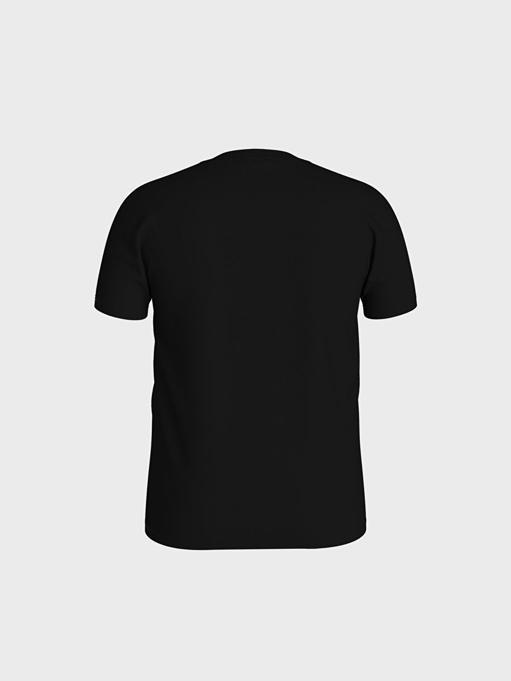 Siyah Bisiklet Yaka Penye Erkek Tişört-2