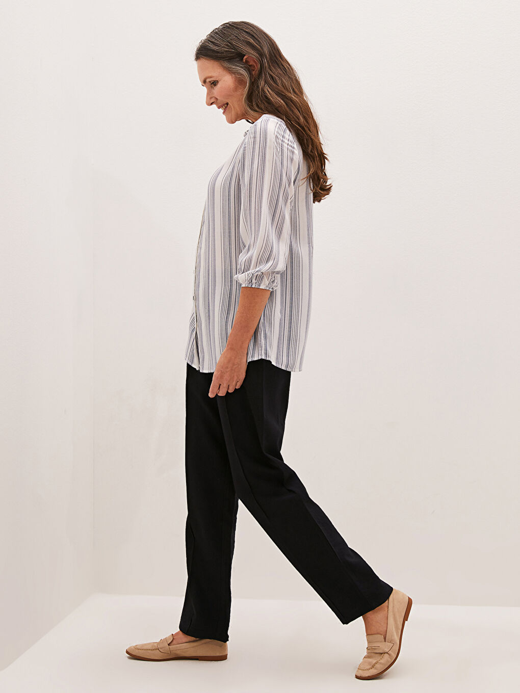 Siyah Beli Lastikli Viskon Kadın Pantolon