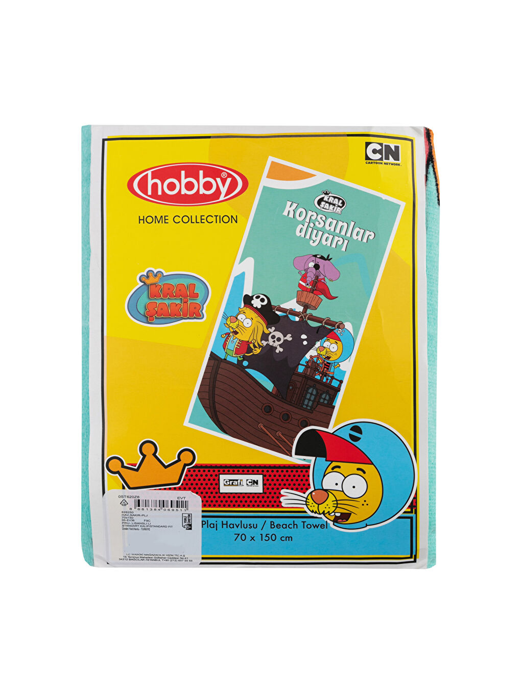 Karışık Kral Şakir Lisanslı Plaj Havlusu 70x140 cm-3