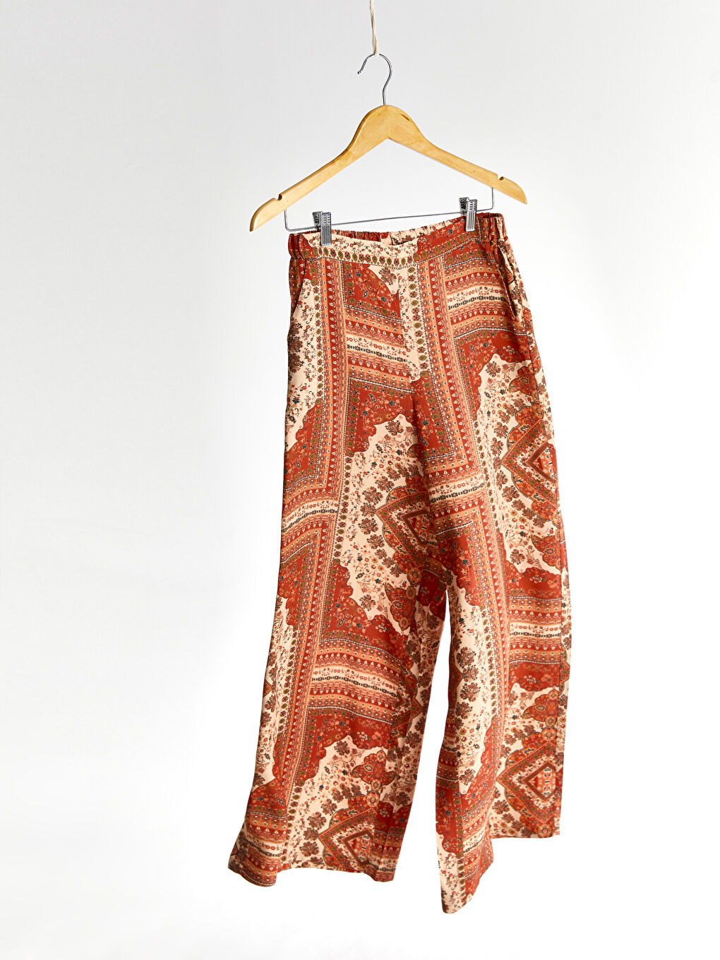 Elastic Waist Viscose Palazzo Pants