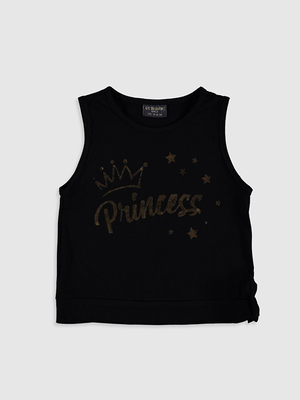 Siyah Bisiklet Yaka Kız Çocuk Atlet