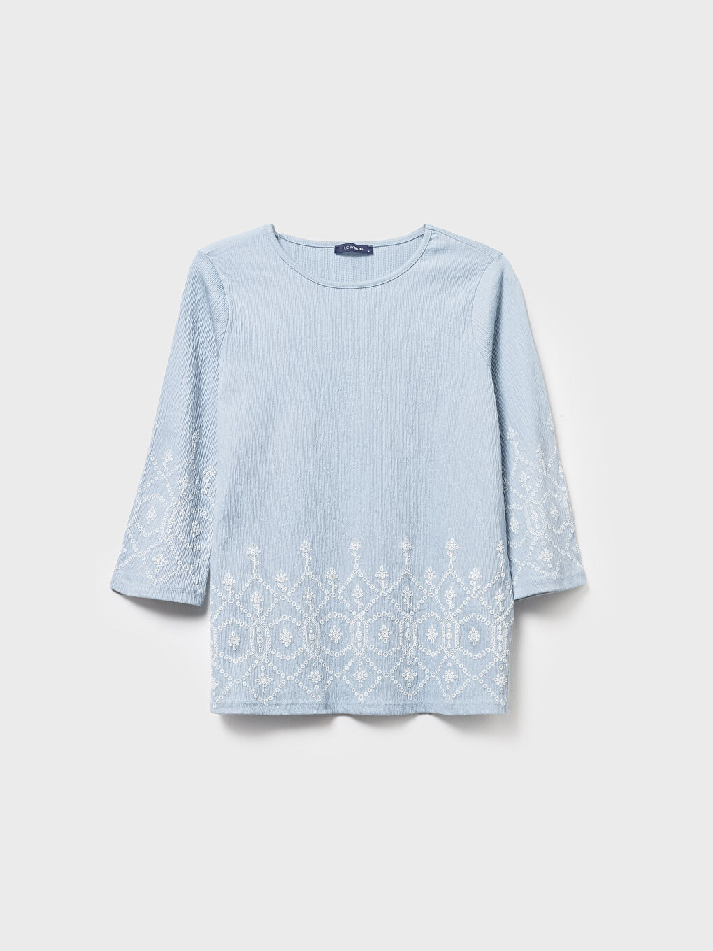 Mavi Bisiklet Yaka Uzun Kollu Kadın Tişört