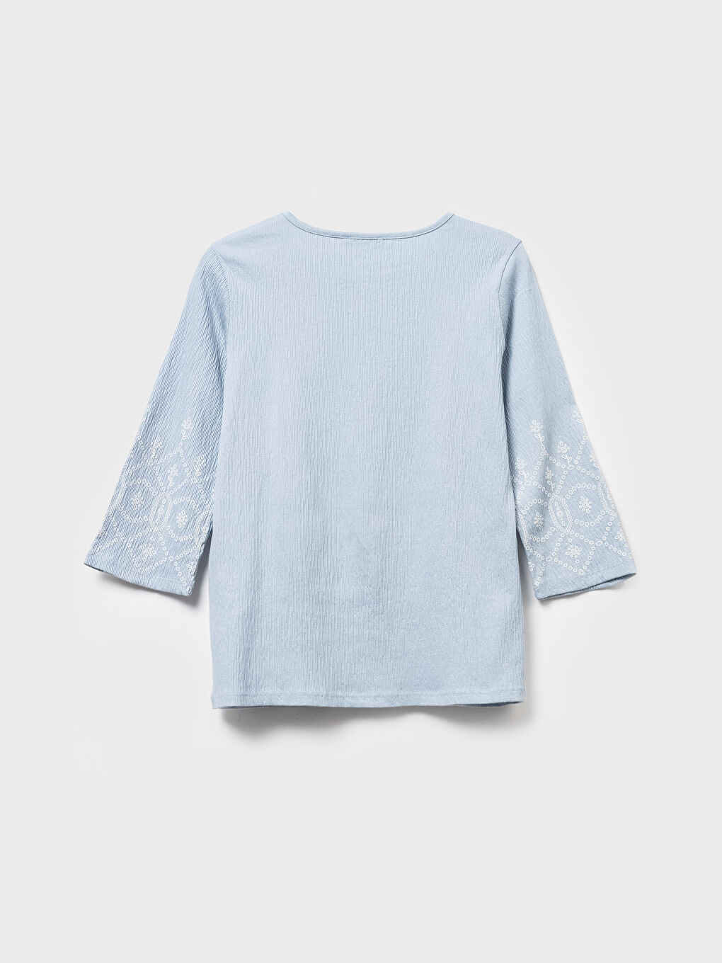 Mavi Bisiklet Yaka Uzun Kollu Kadın Tişört-1