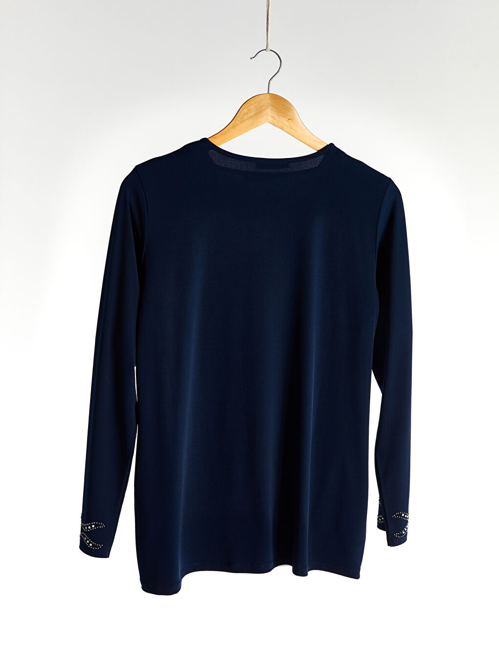 Lacivert İşlemeli Esnek Tişört ve Hırka Takım-2