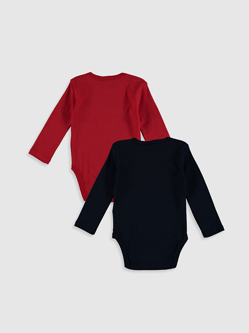 Crew Neck Long Sleeve Baby Boy Cotton Snap-action Bodysuit 2 Pieces-2