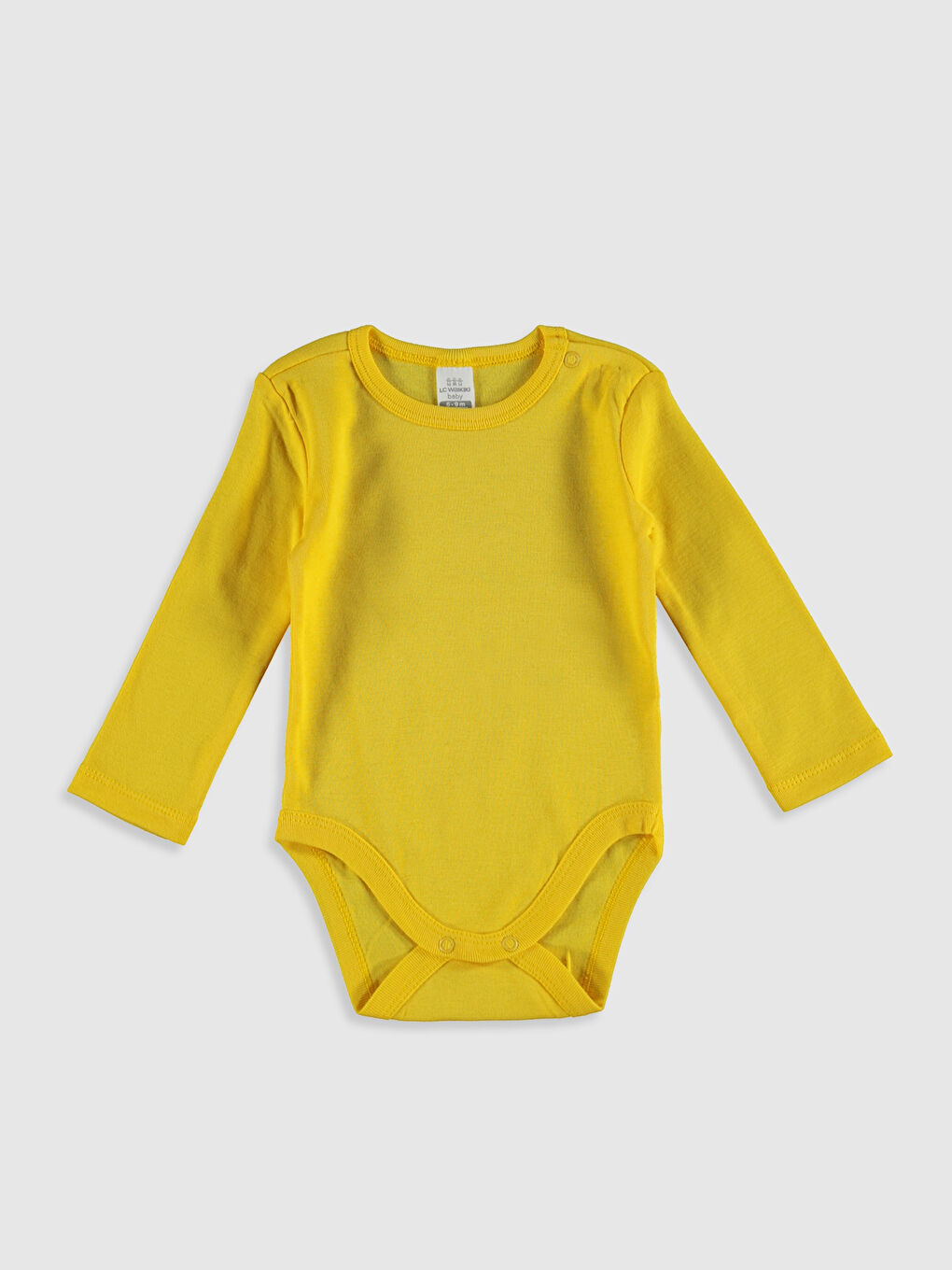 Sarı Bisiklet Yaka Uzun Kollu Erkek Bebek Pamuklu Çıtçıtlı Body 2'li-4