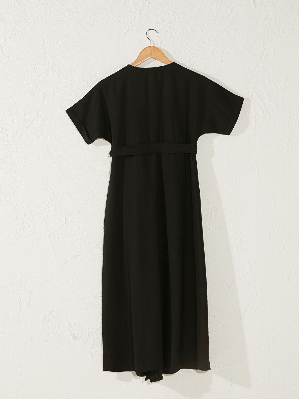 Siyah Kuşaklı Viskon Hamile Elbise-1