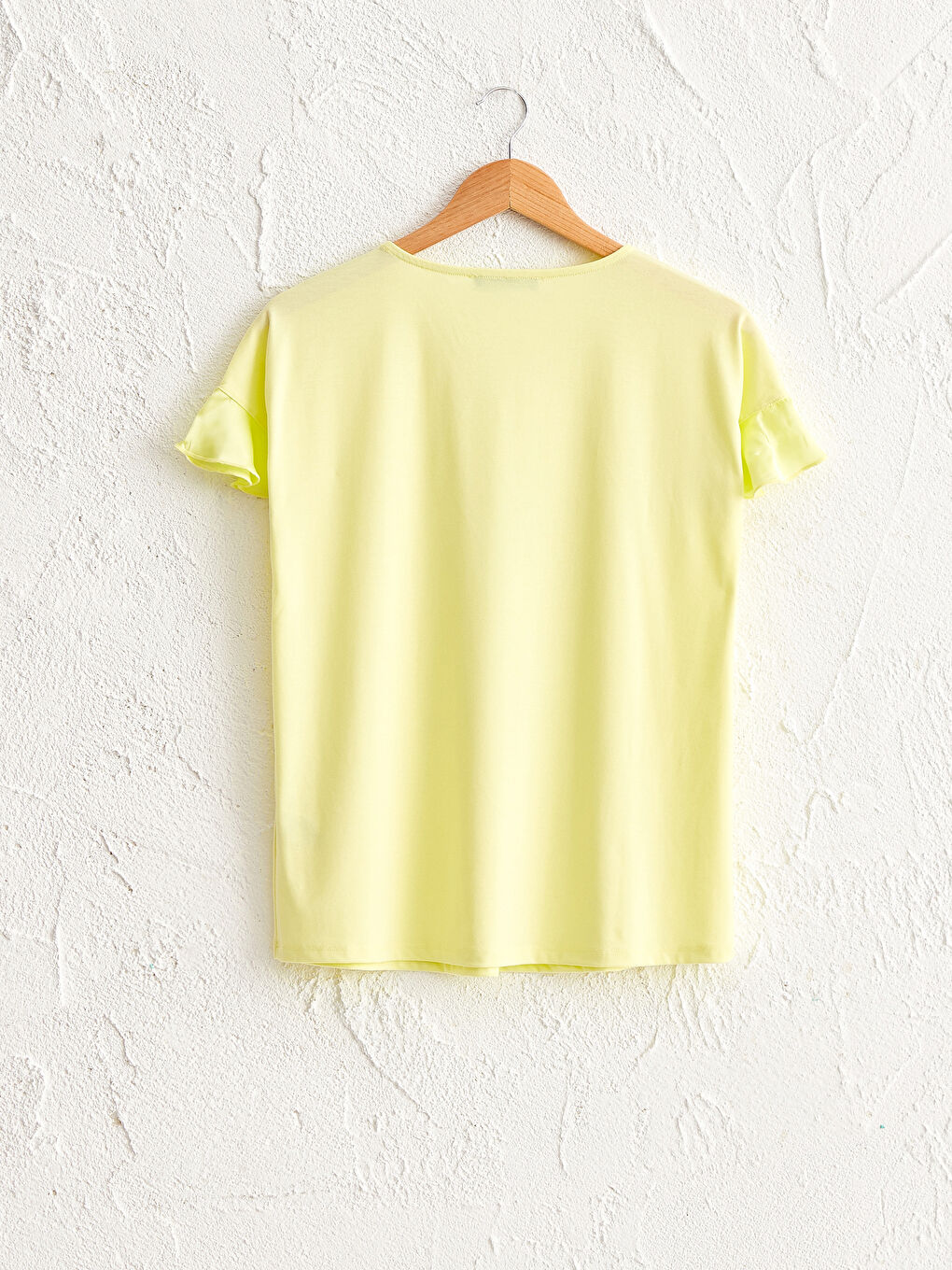 Yeşil V Yaka Kısa Kollu Hamile Tişört-1