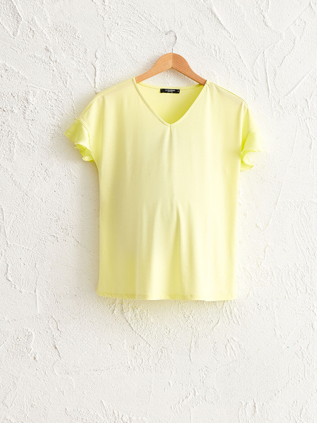 Yeşil V Yaka Kısa Kollu Hamile Tişört