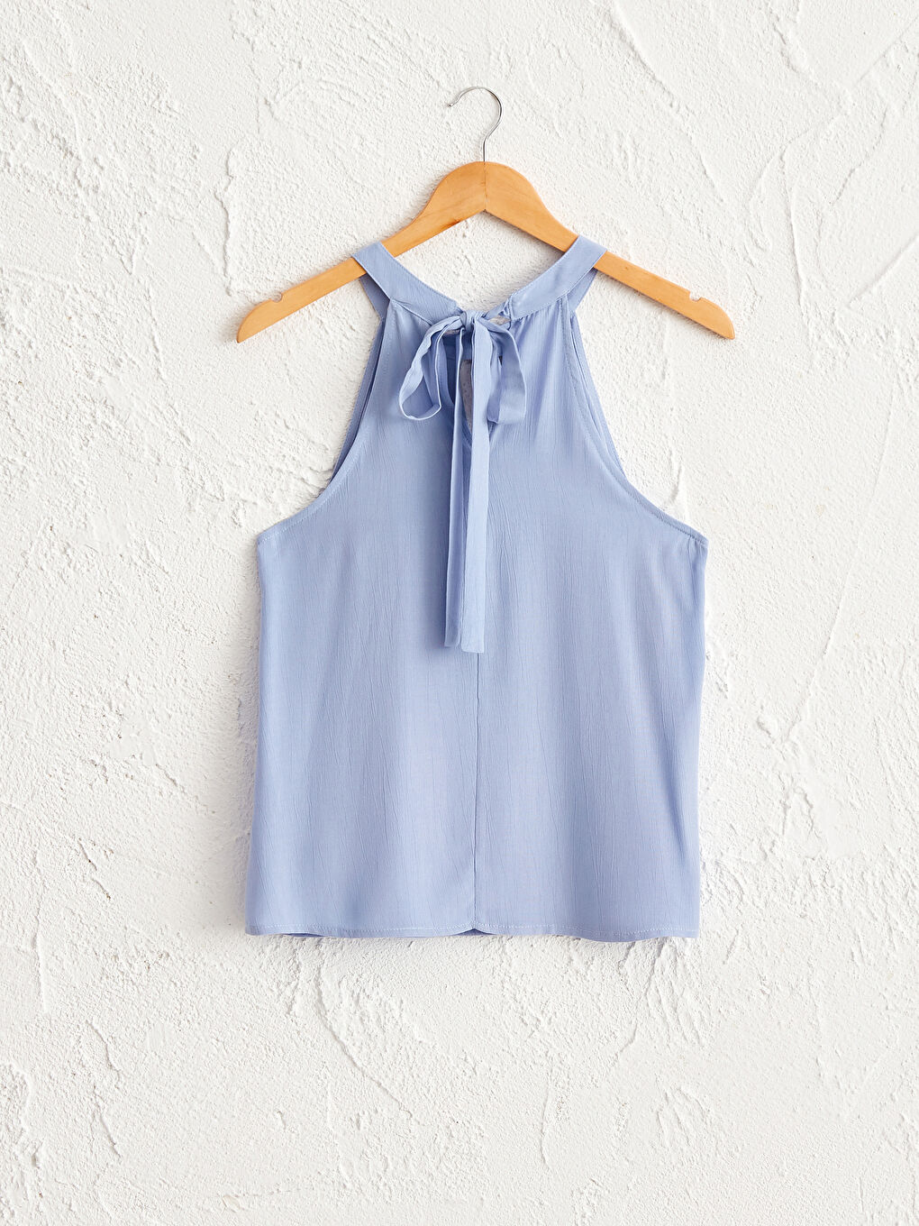 Viscose Halter Collar Blouse-1