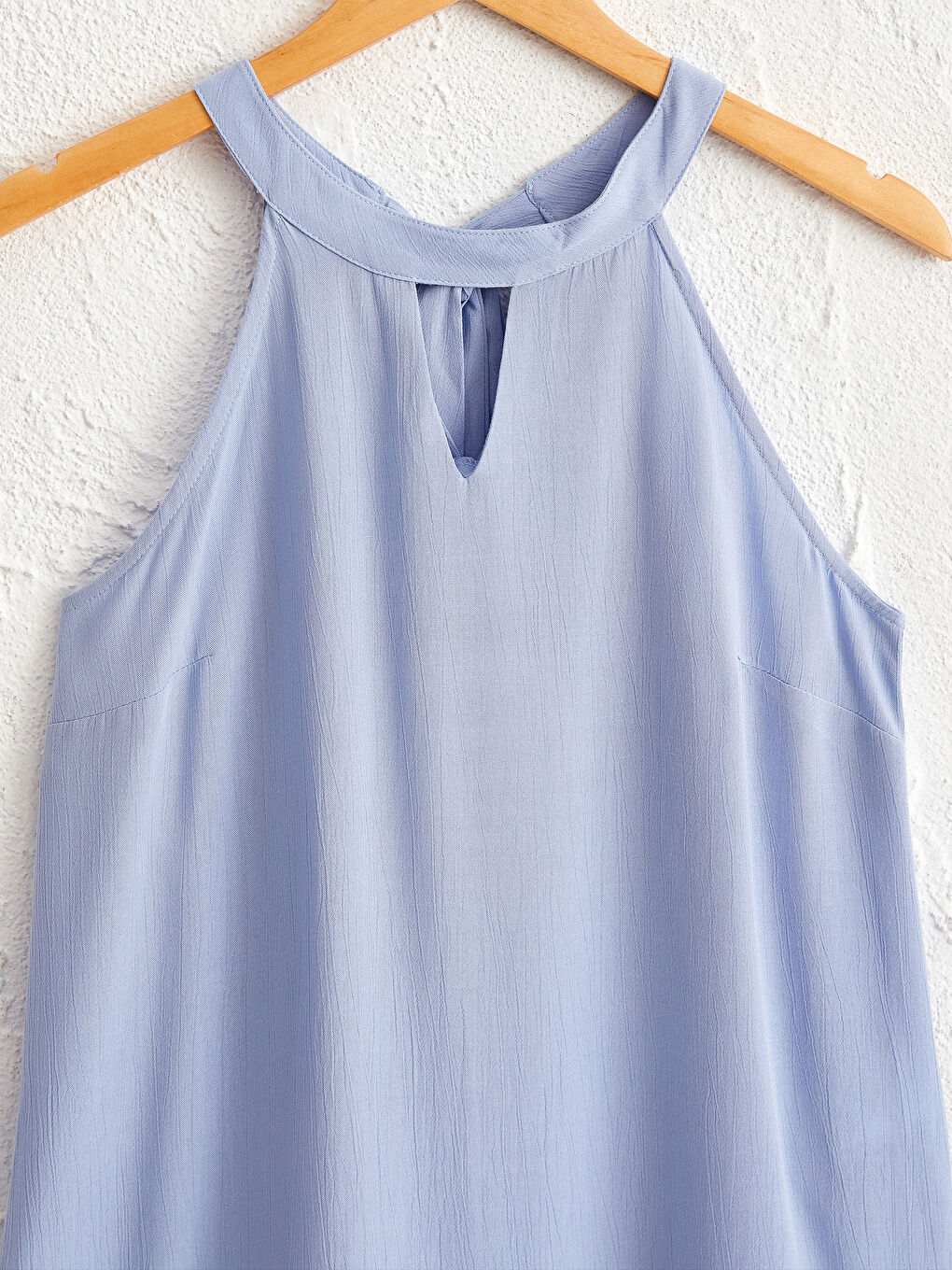 Viscose Halter Collar Blouse-2