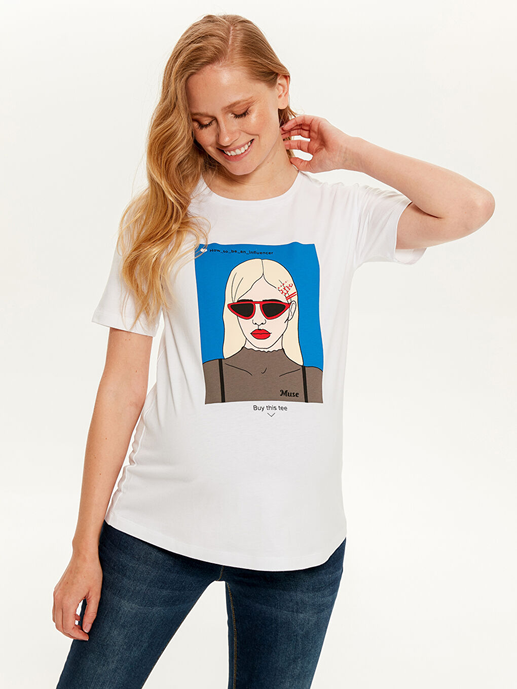 Printed Cotton Maternity T-Shirt