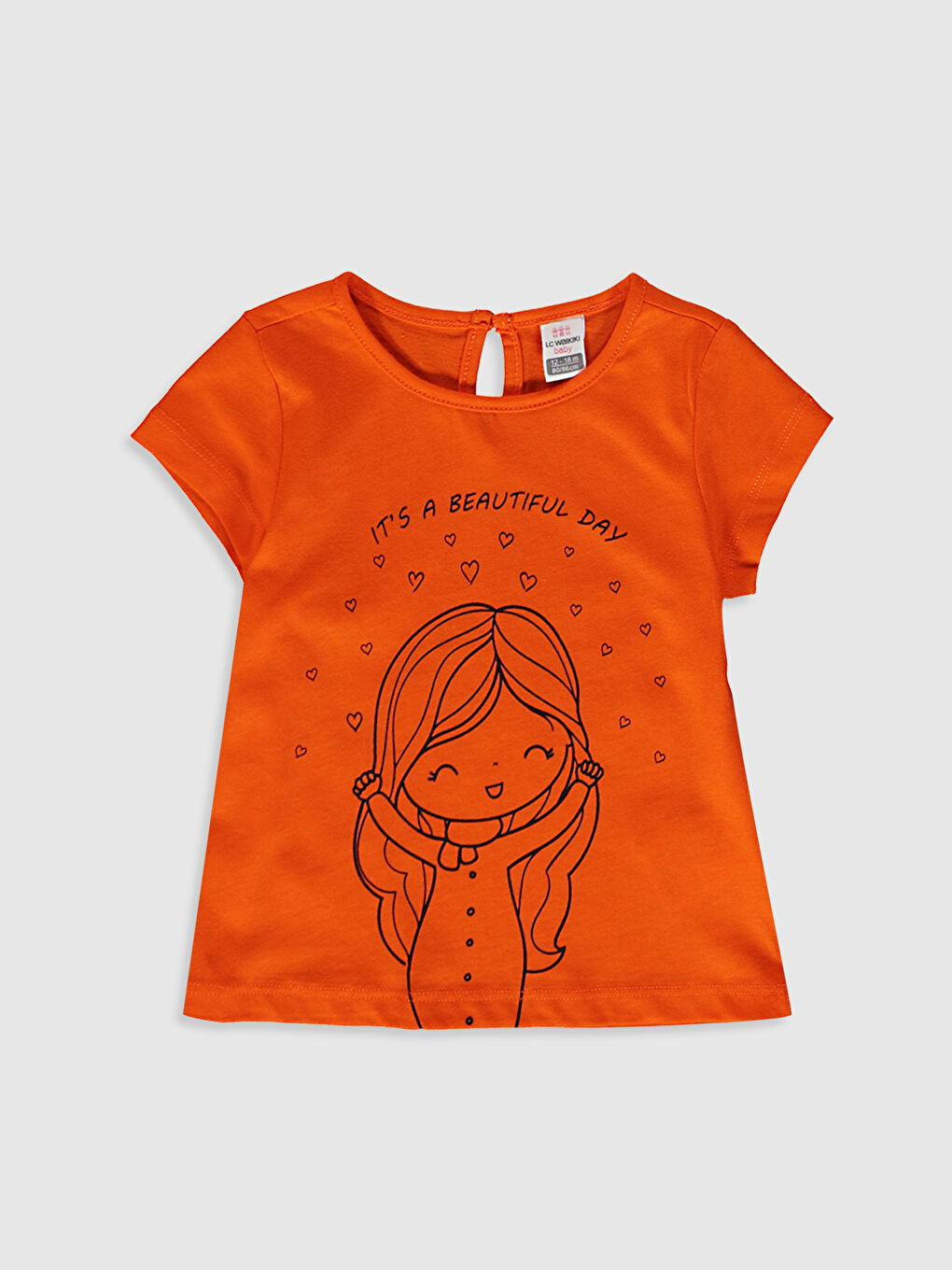 Turuncu Kız Bebek Baskılı Tişört