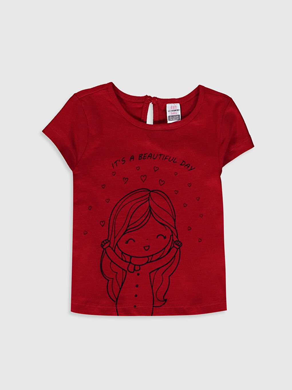 Kırmızı Kız Bebek Baskılı Tişört